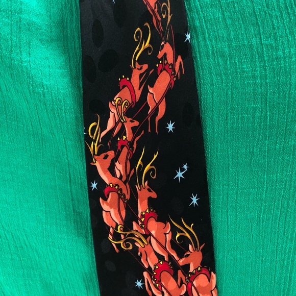 Mens Christmas silk tie by Addison one size - Picture 3 of 6